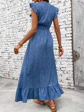 Ruffled Hem Surplice Midi Dress